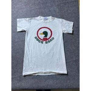 Vintage Duck Head Shirt Youth Large White Double Side Graphic Tee